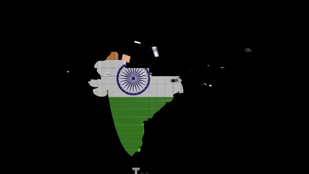인도 지도는 지역별로 소개됩니다. 4k 애니메이션 인도 지도 소개 배경에는 국가가 하나씩 나타나고 사라지고 카메라 움직임이 있습니다.