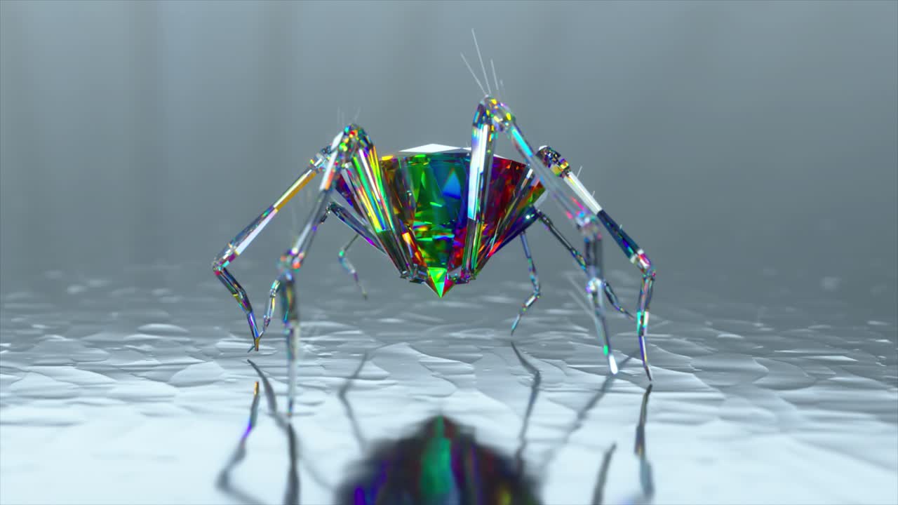 el robot araña de cristal
