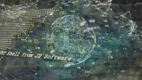 animación del mapa del mundo y procesamiento de datos sobre el globo de la red de conexiones
