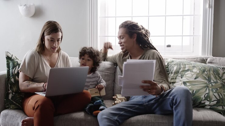 Family Working and Playing at Home