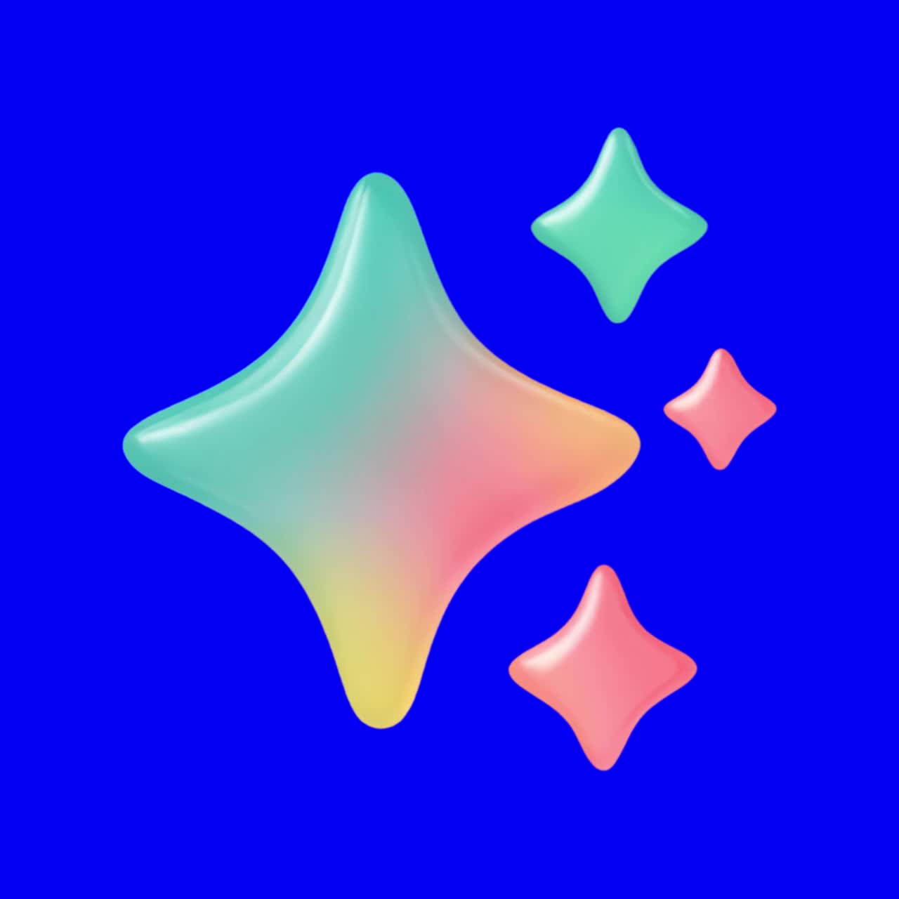 Animazione di forme astratte colorate, video 4K trasparente, green screen