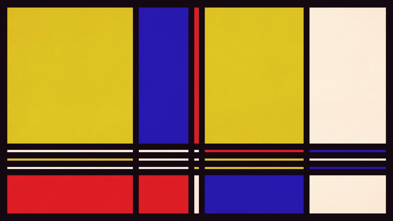Animazione geometrica astratta in stile Mondrian