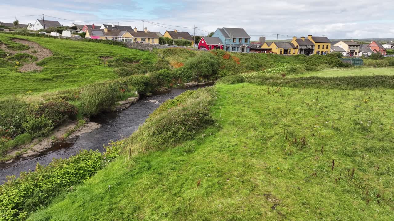 다채로운 유럽 마을의 공중