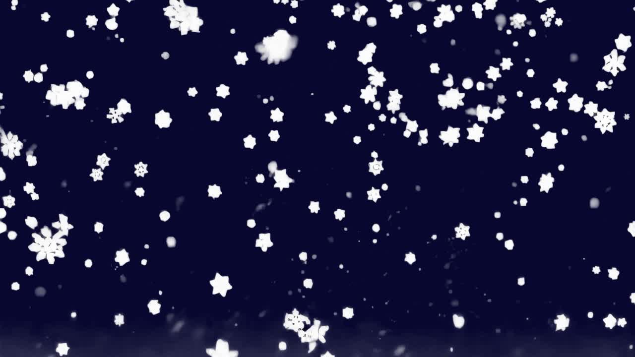 Snowflakes falling animated overlay, transparent 4K video, alpha channel, ProRes 4444