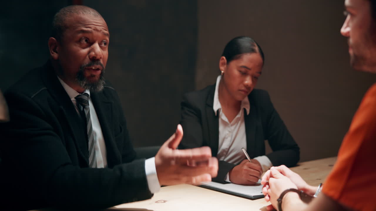 Police detectives during an interrogation