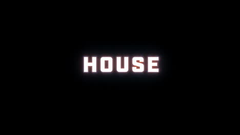 revelación de texto de 4k de la palabra "casa" en un fondo negro