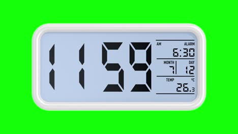 reloj de alarma en fondo verde. renderizado en 3d aislado