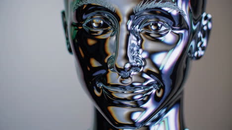 metallic iridescent 3d model face