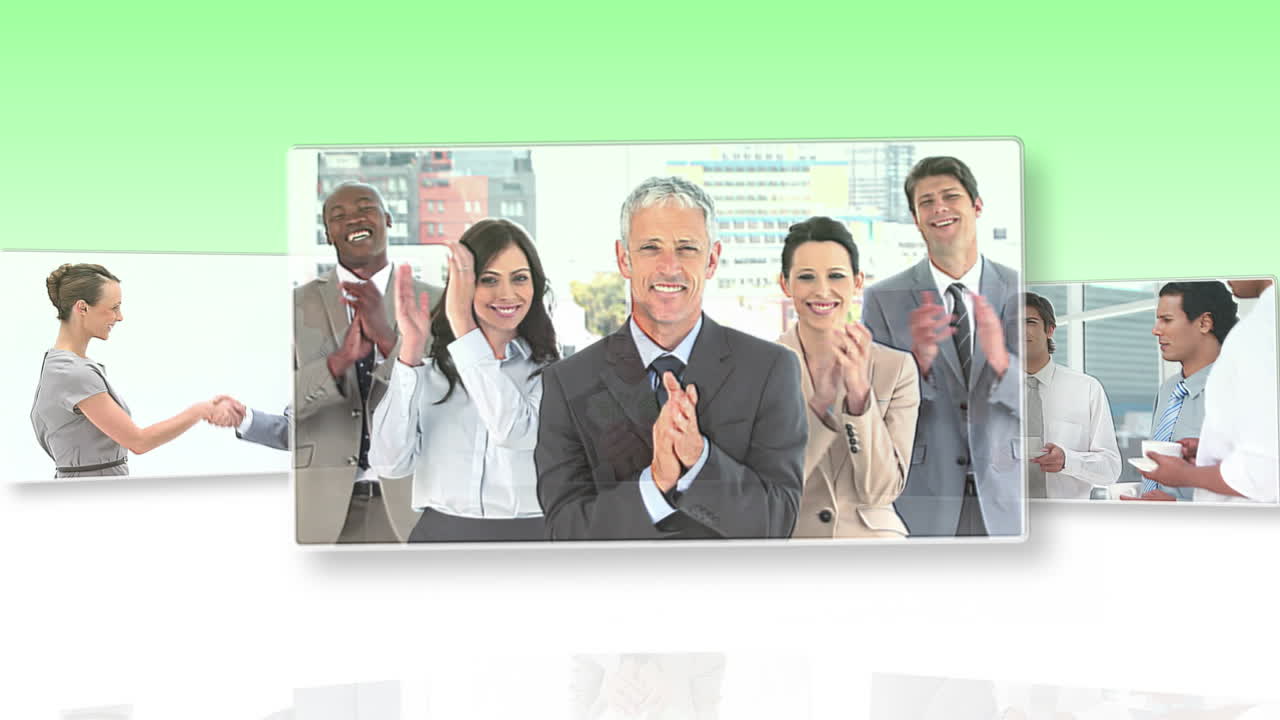 비즈니스 비디오와 함께 움직이는 화면