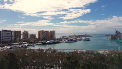 malaga spain aerial 4k drone video footage marina port south spain mediterranean sea