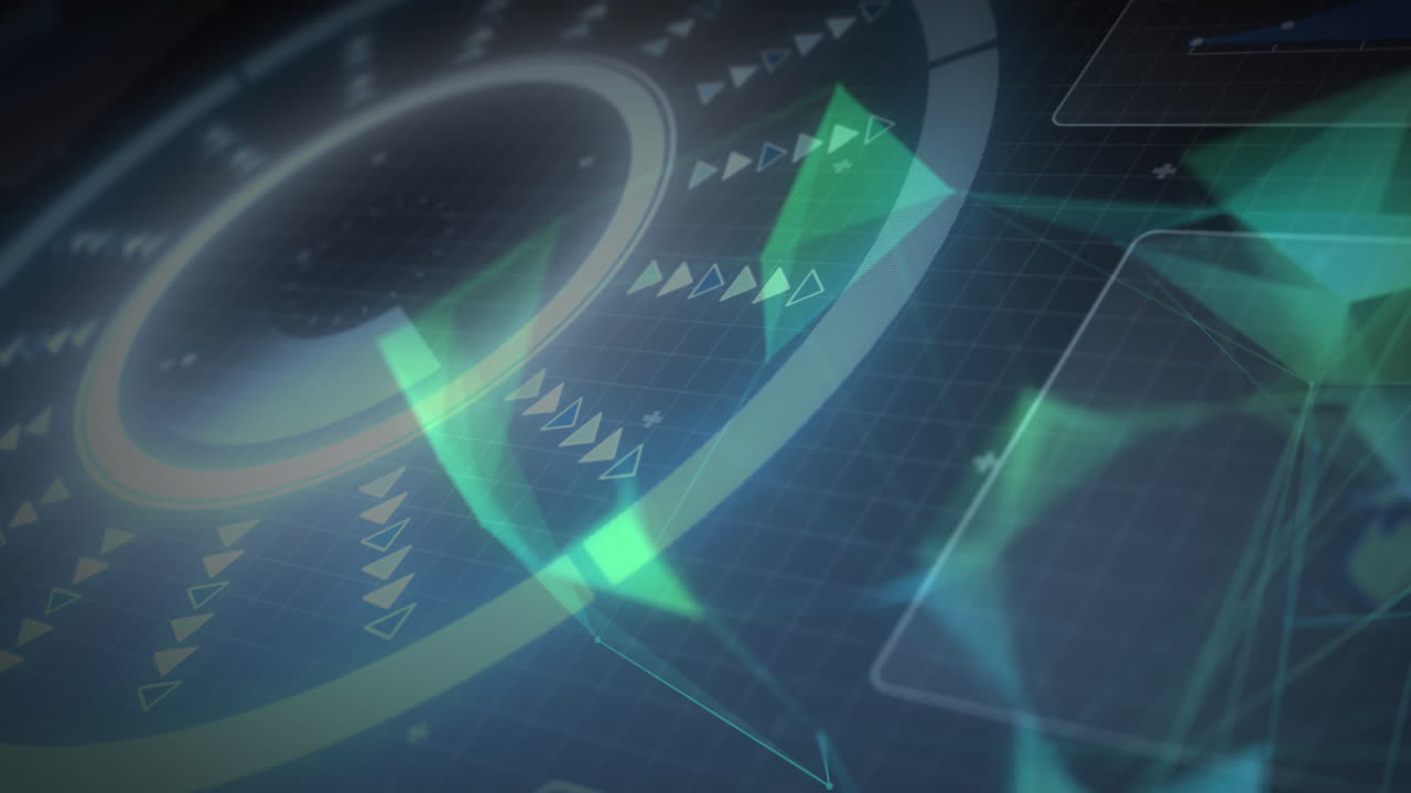 스 스캔과 스크린에서 데이터 처리를 통해 연결 네트워크의 애니메이션