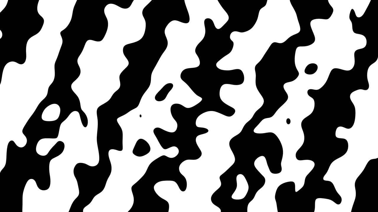 Abstract Black and White Fluid Forms with Psychedelic Motion: Animation Loop with Organic Shapes and High Contrast Creating a Dynamic Visual Experience - Constant Change and Transformation