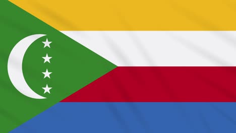 comoros flag waving cloth background, loop