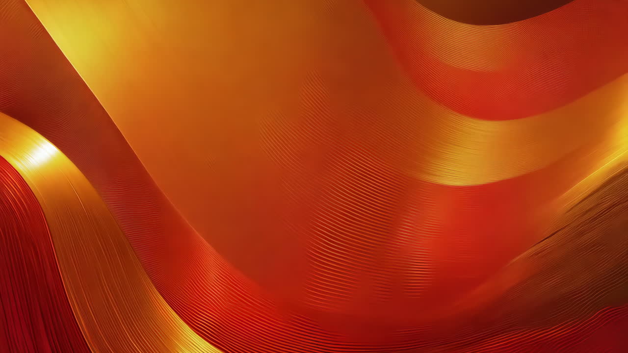 A red and gold wave pattern with a lot of detail. The image has a lot of texture and depth, and it looks like it could be a piece of abstract art
