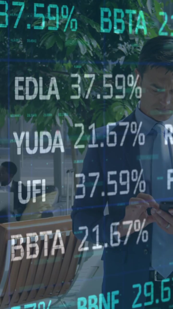Animasi pemrosesan data keuangan di atas pengusaha