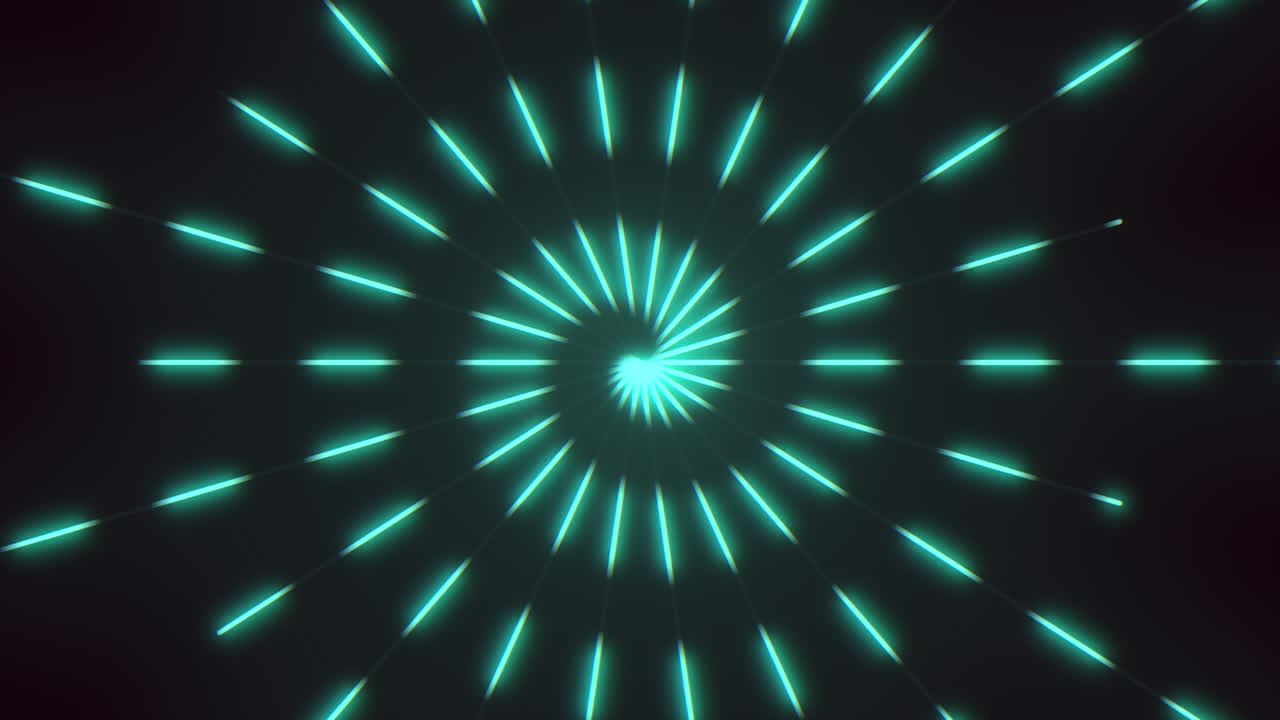 Blue light beams forming a glowing spiral pattern