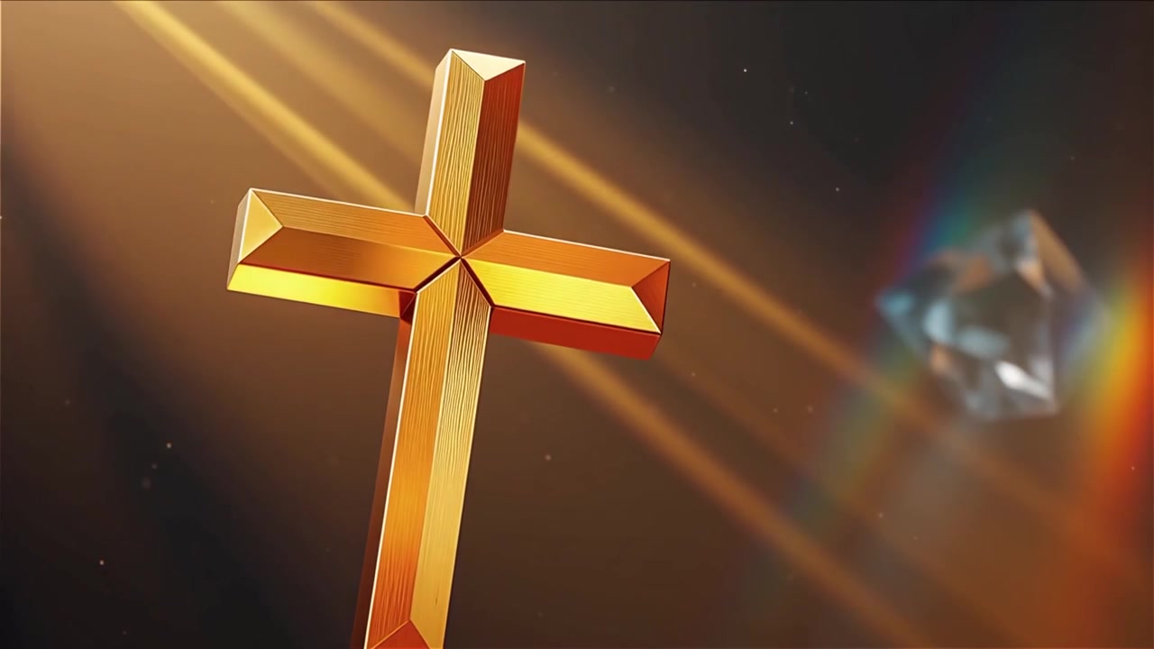 Christelijk Kruis Hemels Licht Aanbiddingsachtergrond.