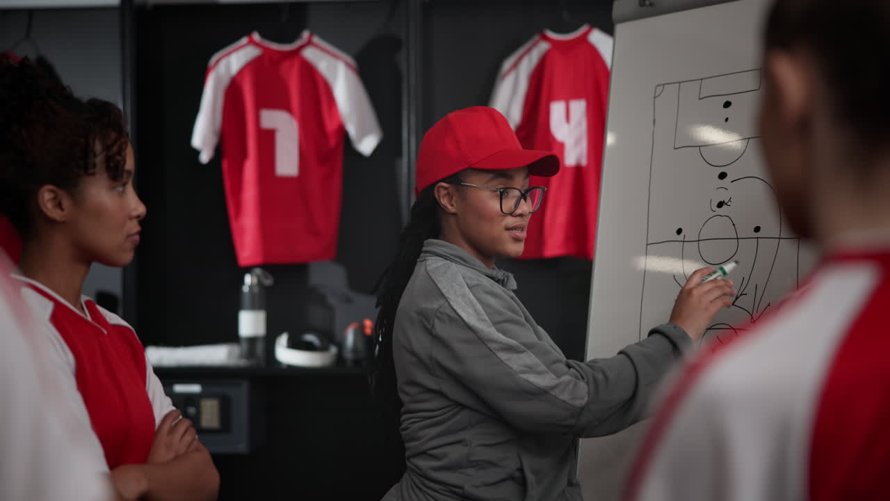 Soccer team discussing strategy