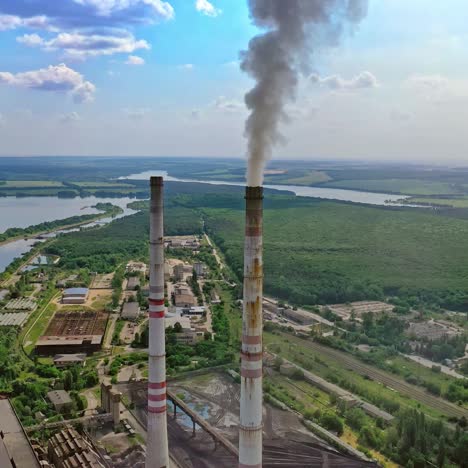 factory with smoke stack