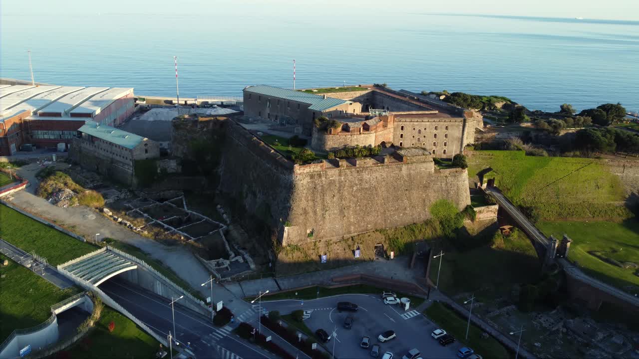 Aerial View of a Fortress by the Sea