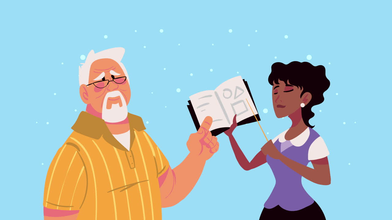 interracial teachers couple in class characters