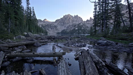 baron lake nature landscape in sawtooth mountain wilderness, stanley idaho