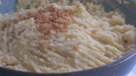 mashed banana plantain puree, on a turning table ready to eat, part 2