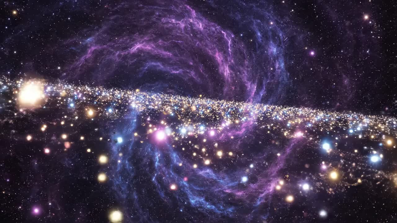 A Vibrant Galaxy with Stars and Nebula