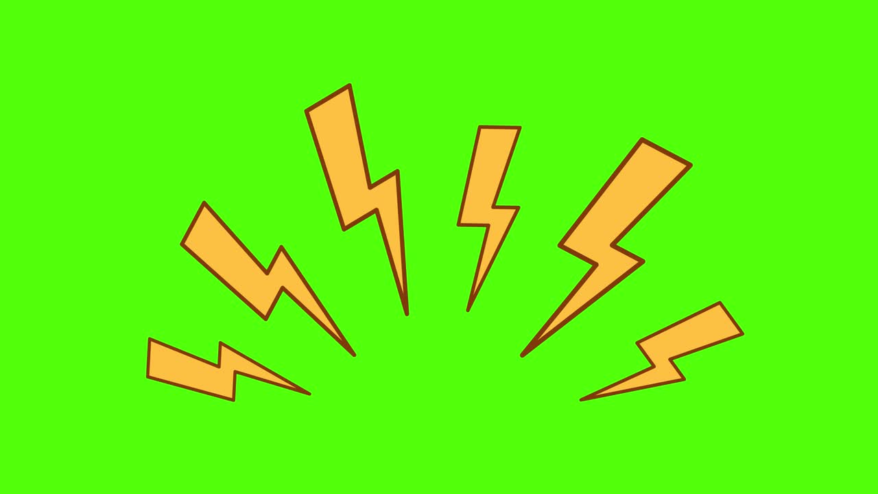 flash de relámpago. descarga eléctrica o concepto de ira. animación 4k con canal alfa