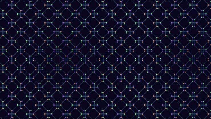 Grid of blue and purple dot pattern