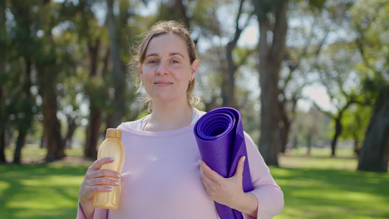 Woman on a yoga break in the park