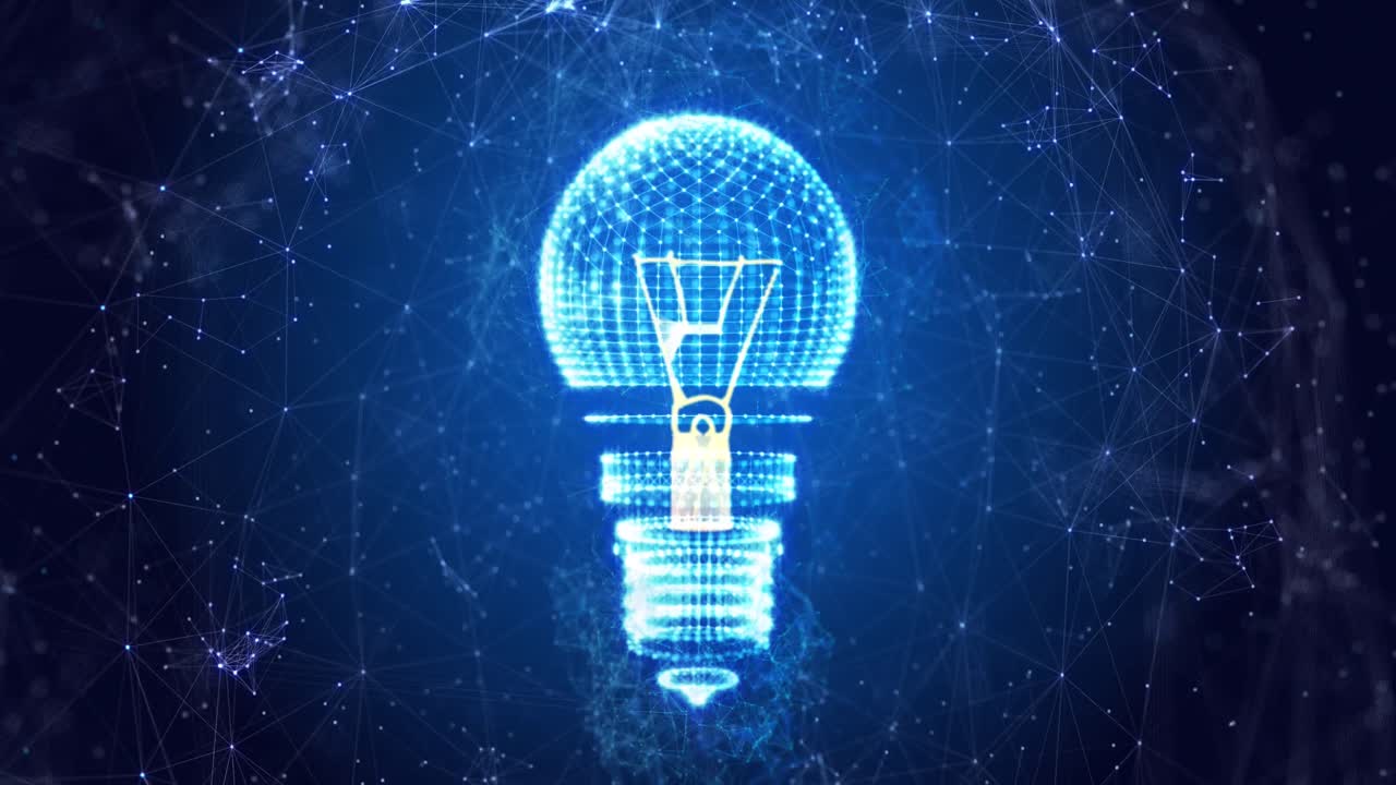 animazione della lampadina e elaborazione dei dati con connessioni