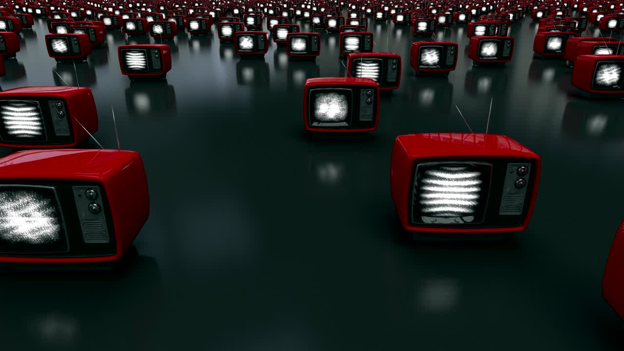 색 노이즈 루핑 애니메이션을 가진 오래된 tv 스크린