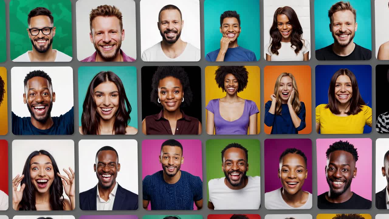 personas diversas que muestran diversas emociones