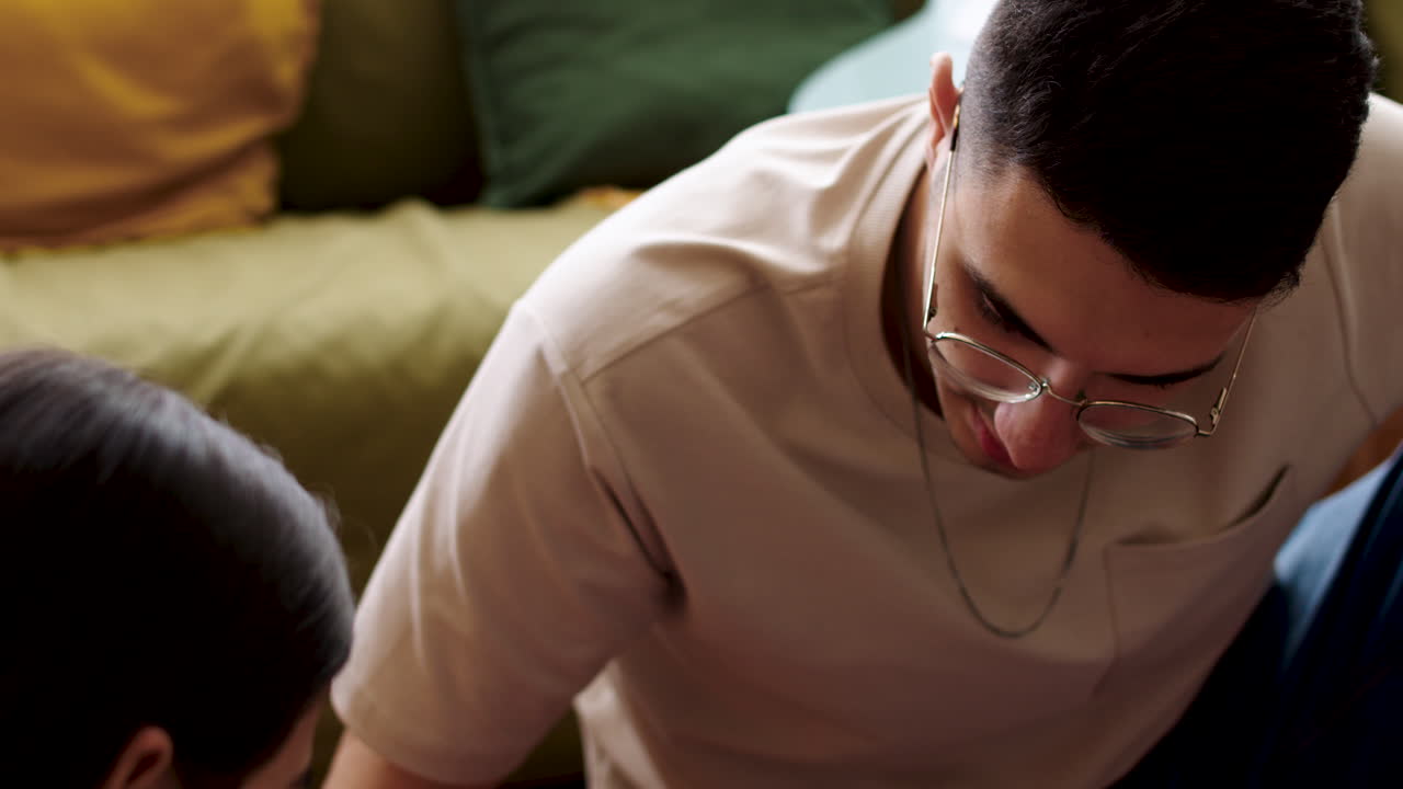 Friends composing in the bedroom