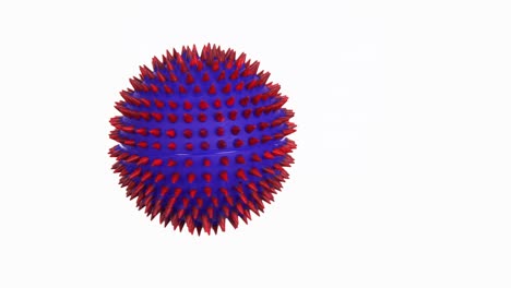 modelo de célula de coronavirus de covid-19 de color azul grande que gira
