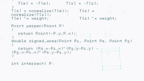 animación del procesamiento de código informático sobre fondo blanco