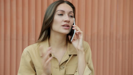 woman talking on phone - happy and sad expressions
