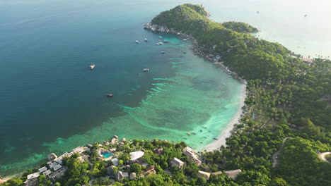 shark bay peninsula in koh tao, thailand, aerial