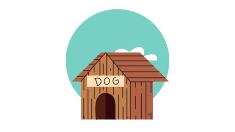 wooden house dog animation