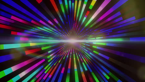 animation of spinning colourful spotlights and lines