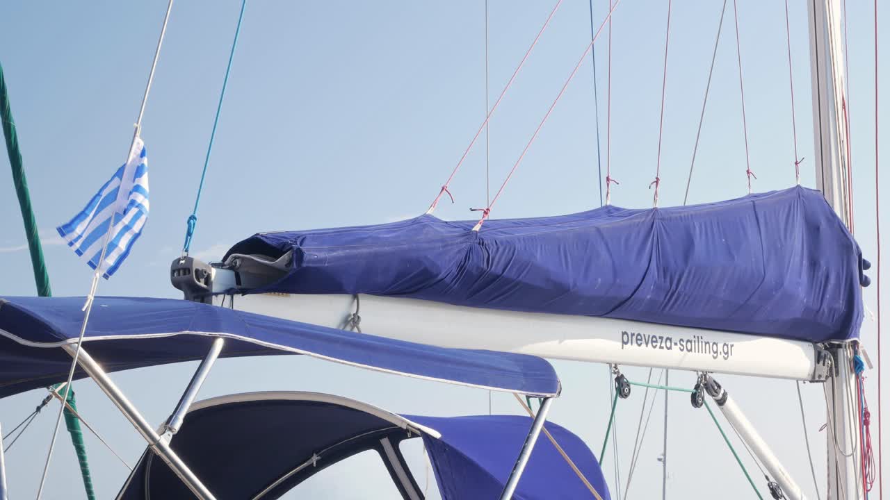 Rental sailboat docked at the port