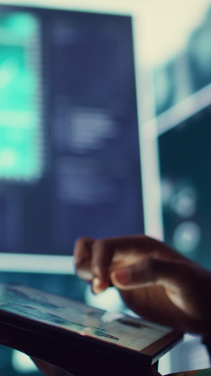 Close-up of Hand Tapping Digital World Map on Tablet Screen
