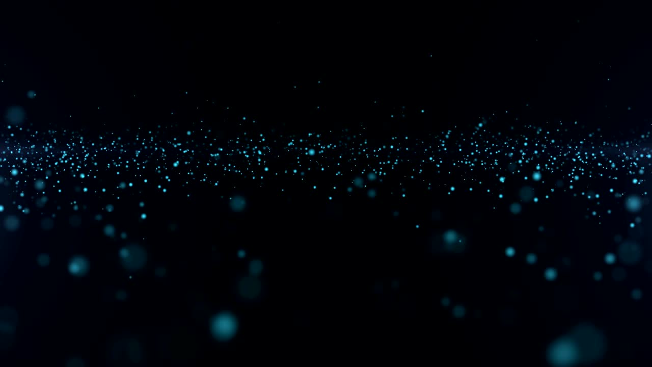 Blue Particles Background. Bokeh Background. Loop