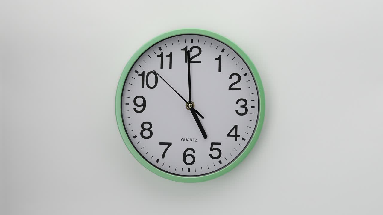 Quartz wall clock on a white background. One of the wall clock series.