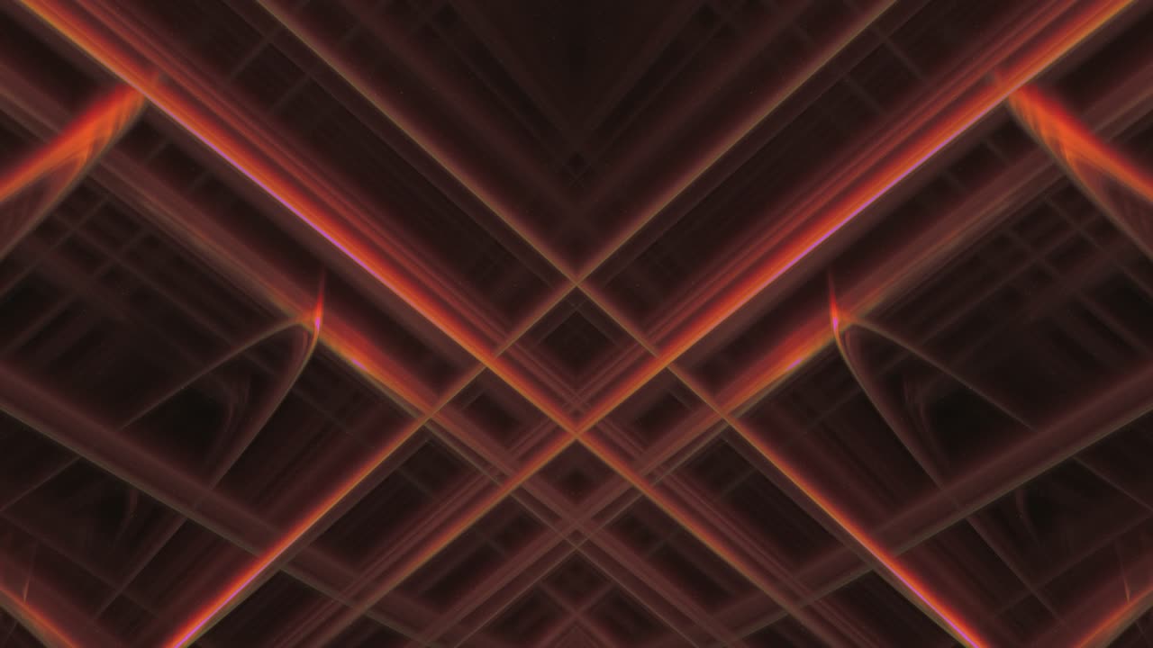 líneas de color naranja rojo neón en bucle fractal