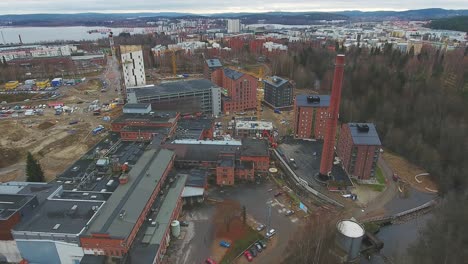 aerial shot of residential area being built up