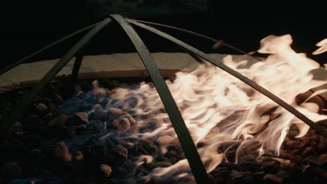 close up of a striking firepit