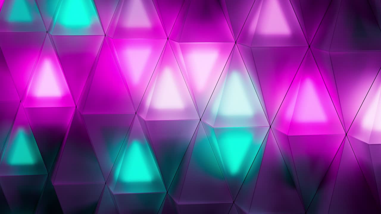 un bucle sin costuras de luces de triángulos de color.