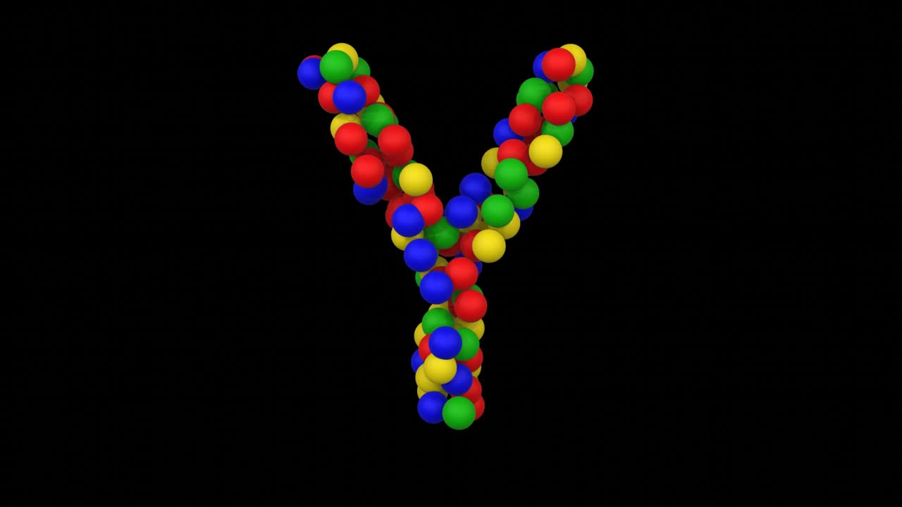 Toy Ball Animation Themed Font  Letter Y